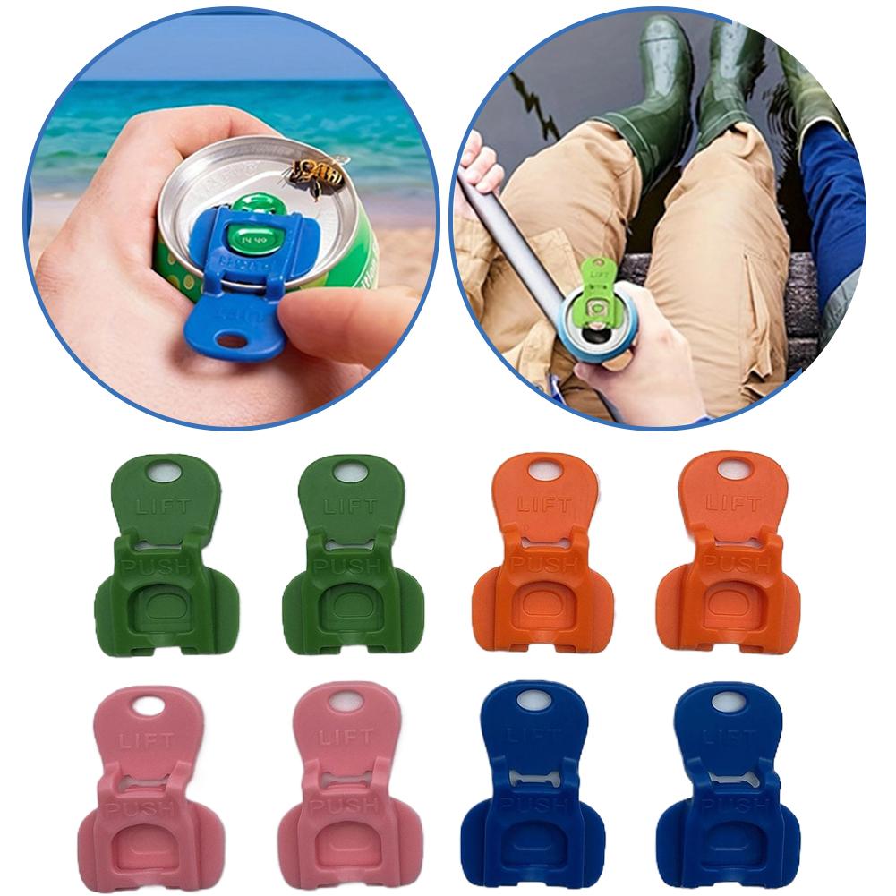 12 шт. Цветные открывалки для банок с напитками с защитным чехлом Пластиковые язычки Открывалки для банок Многоразовые Простые открывалки Кухонный инструмент