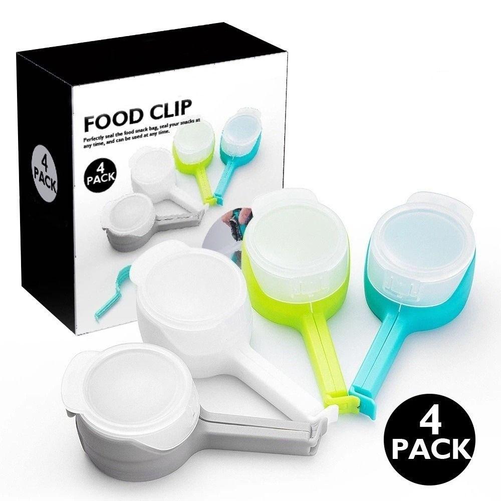 4 pcs Pour Spout Food Bag Clips Plastic Snack Bag Sealer Bag Sealer Clips  Pet Food Storage