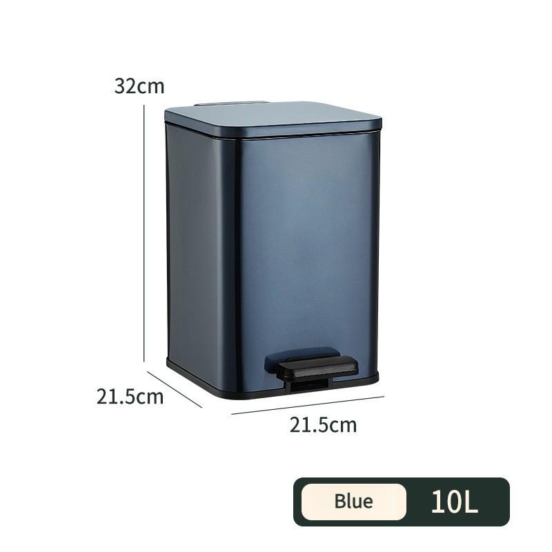 Бытовое квадратное мусорное ведро из нержавеющей стали, кухонное, для гостиной, большой вместимости, с педальным механизмом, гигиеничное
