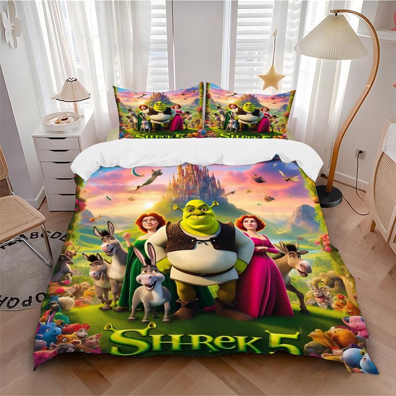Shrek'S Return Adventure Print 3Pcs Bedding Setduvet Cover With 2 Bedropillowcase Home Birthday Gift