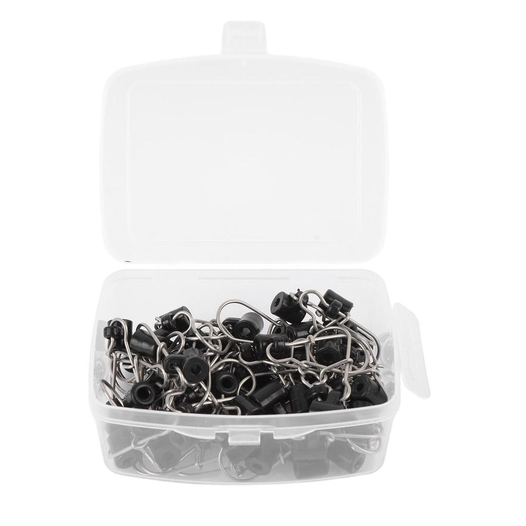 50 шт. слайдеры для лески из нержавеющей стали с двойным замком и прочным слайдером с коробкой