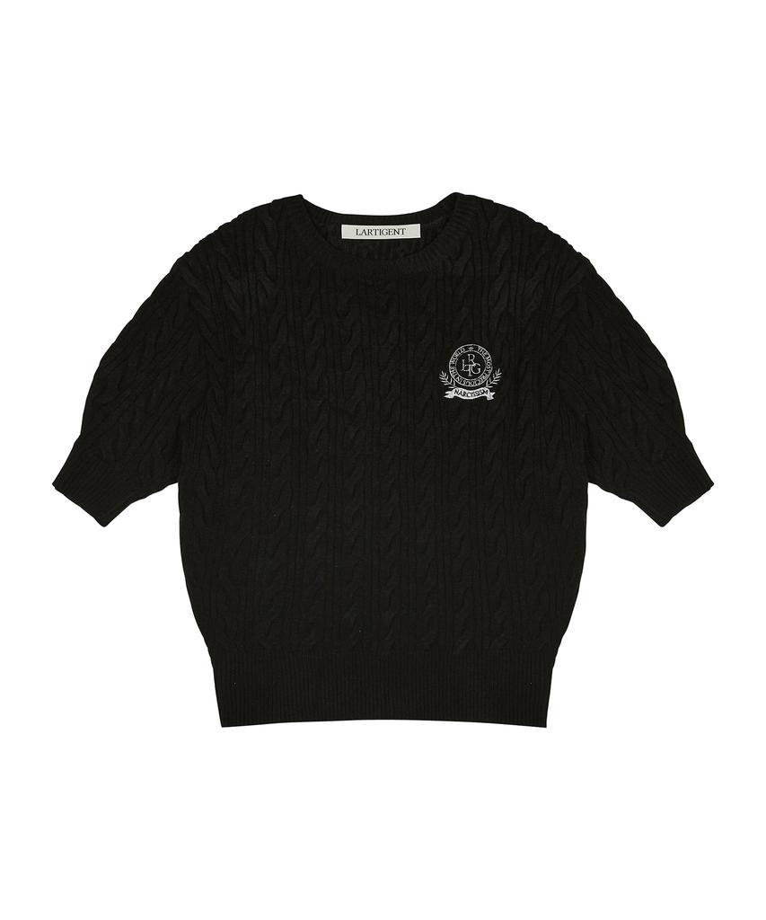 LARTIGENT Lk Cable Half Sleeve Knit(Black)