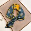 Multi-functional Women Silk Scarf Flower Print Ladies Neck Tie New Satin Silk Ribbons  Summer