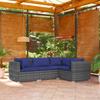 Day and Night - Day and Night 4-piece Garden Sofa Set and Gray Synthetic Rattan Cushions