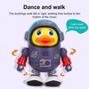 Electric Dancing Astronaut Duck Toy with LED Light Music Kids Walking Duck Toy Toddlers Boys Girls Interactive Educational Animal Musical Toy