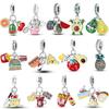 Delicious Food Series Copper Cherry Strawberry Avocado Sweet Charms Beads Fit Original Bracelet For Woman Diy Jewelry Making