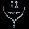 3Pcs Brilliant Cubic Zircon Necklace Set For Women Rhinestone Earring Bracelet Set Wedding Bridal Jewelry Sets Party Accessories