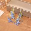 Fresh Pastoral Holiday Style Earrings Crystal Flower Beaded Floral Earrings Beaded Earrings  Women