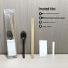 disposable bamboo 4-piece set with chopsticks & spoon, 100 штук