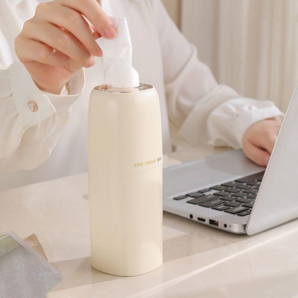 Cup Holder Round Tube Tissue Container Tissue Dispenser Compact Tissues Box Home