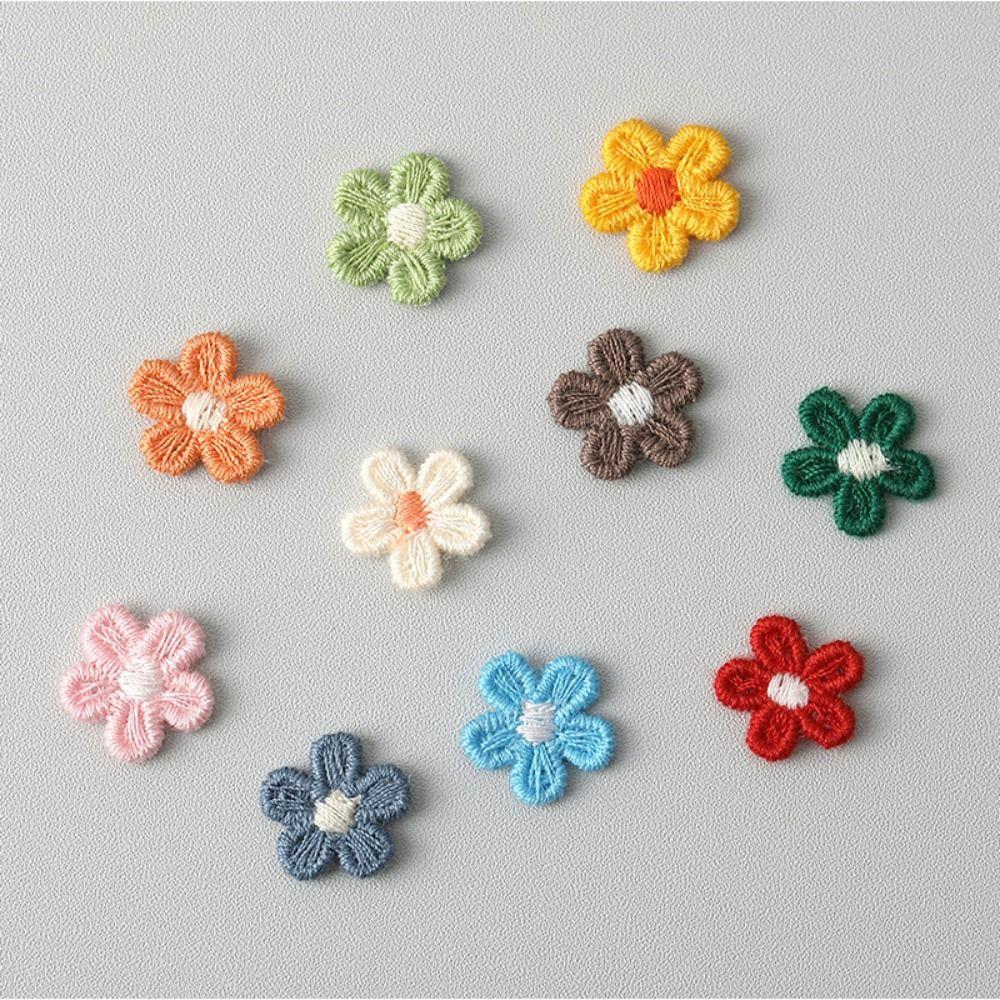 Colorful Flower Shaped Sewing Accessories DIY Handmade Crafts Appliques Patches Headwear Badge