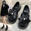 Fashion Spring New Women's Butterfly-knot Mary Jane Shoes Shallow Slip On Platform Dress Heeled Lolita Shoes for Women Student Pumps 40