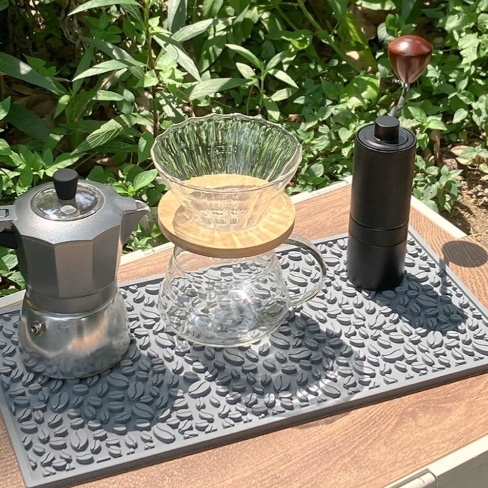 Silicone Coffee Bean Mat Thermal Insulation Anti-Slip Pad Bar Counter Mat Coffee Bar