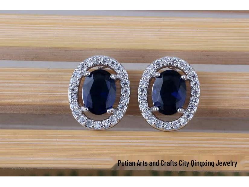 Hot-Selling Retro Oval Stud Earrings with AAA Zircon - Perfect Birthday Gift