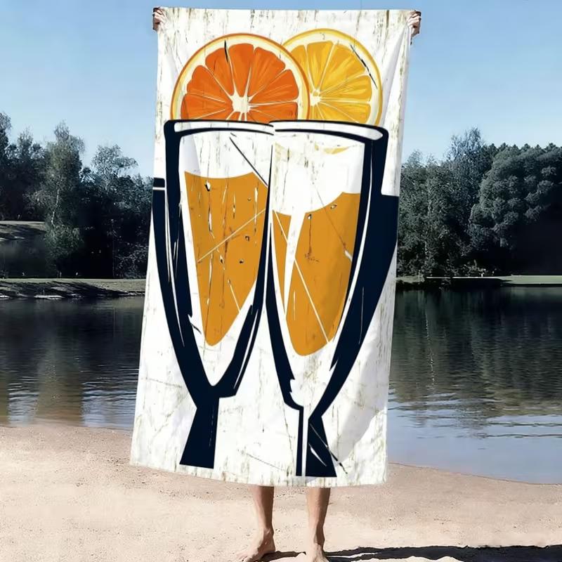 Острые Маргариты Пляжное полотенце Margarita Beach Towel Милый летний принт с коктейлями Быстросохнущее Песозащитное Впитывающее полотенце для пляжа, путешествий, отпуска