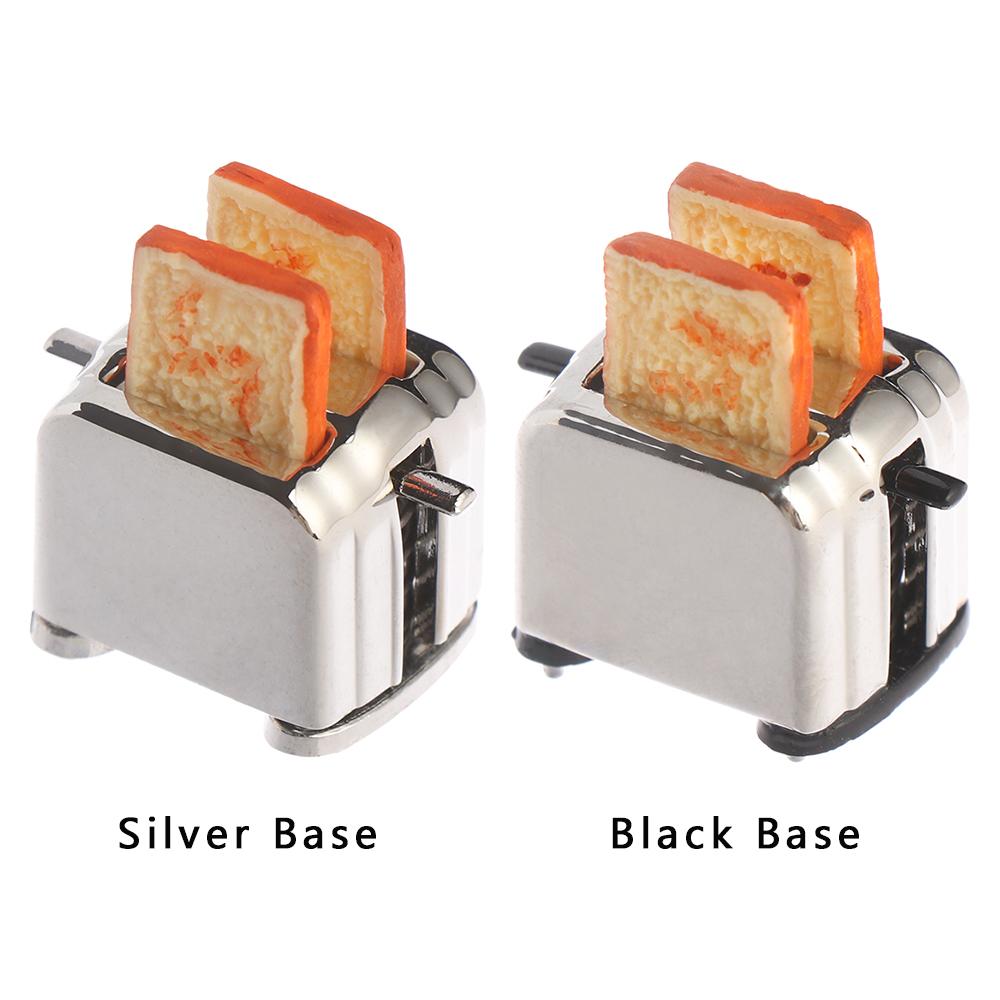 Kitchen Toy Dollhouse Decorations With 2PCS Bread Doll Accessories Toast Machine Miniature Toaster