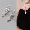 925 Sterling Silver Cross Piercing Stud Earrings For Women Girls Party Punk Jewelry Pendientes  Cute Earring Eh1454
