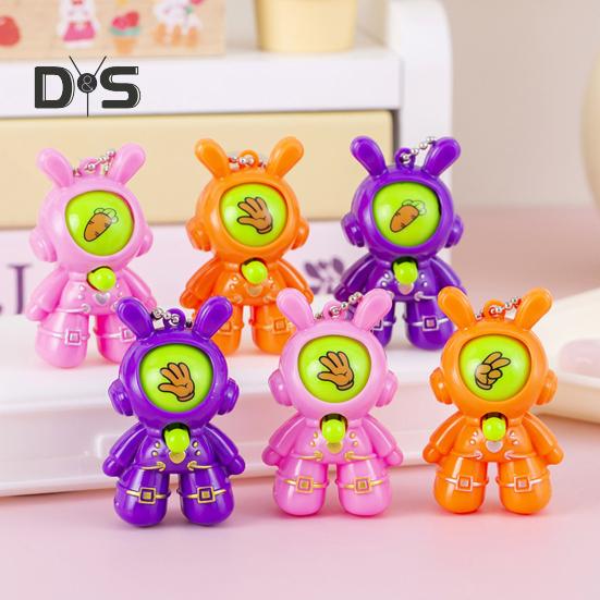 6/30 шт. Кролик-астронавт, игрушка для угадывания пальцем, пресс-игра «Камень, ножницы, бумага», мультяшный брелок с цепочкой из бусин, подарок для детей и взрослых, сувениры на вечеринку