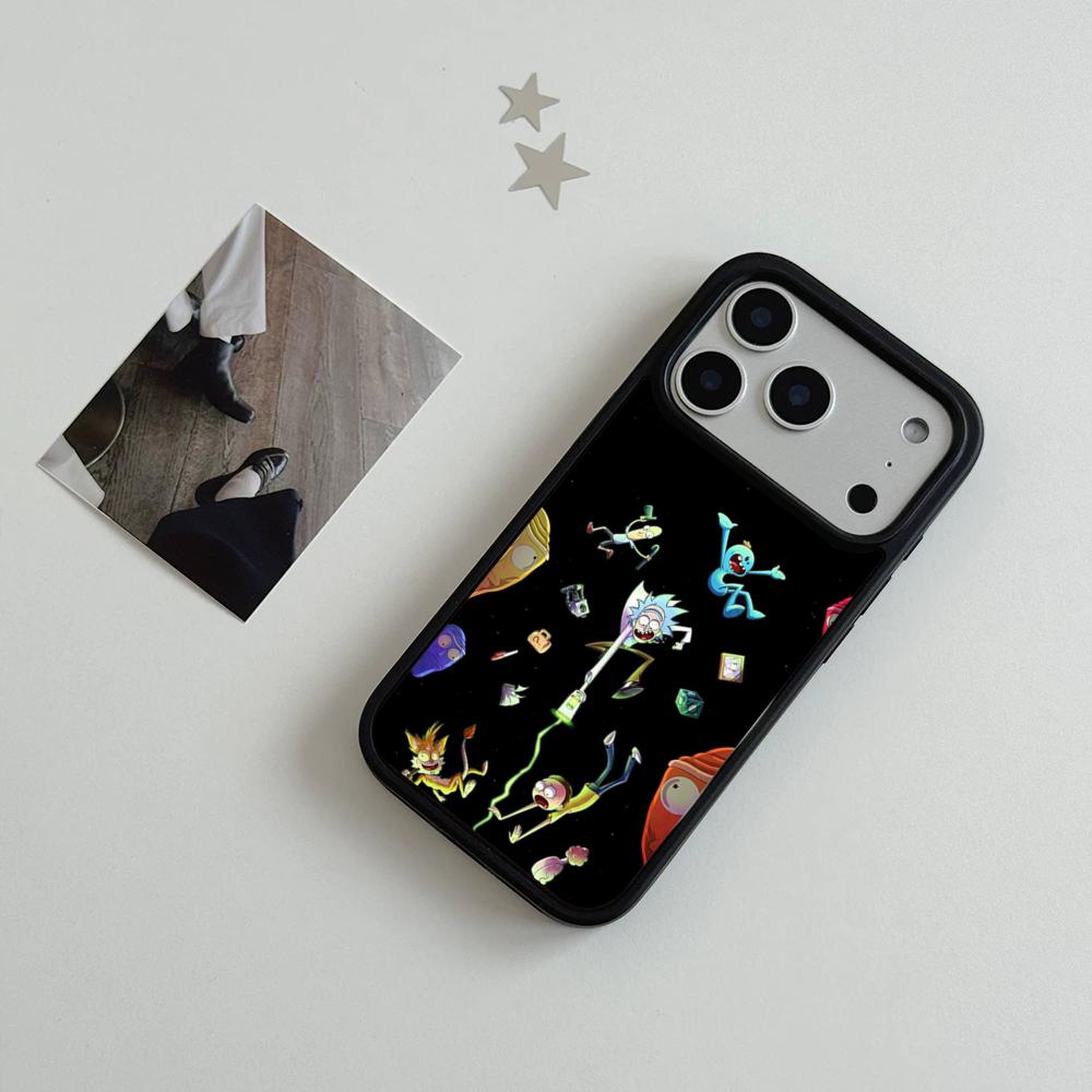 Смешной Чехол Для Телефона Рик и Морти Для IPhone 17 Air 16 15 14 Plus 13 12 11 Pro Max Двухцветный Жесткий ПК Модный Защитный Чехол