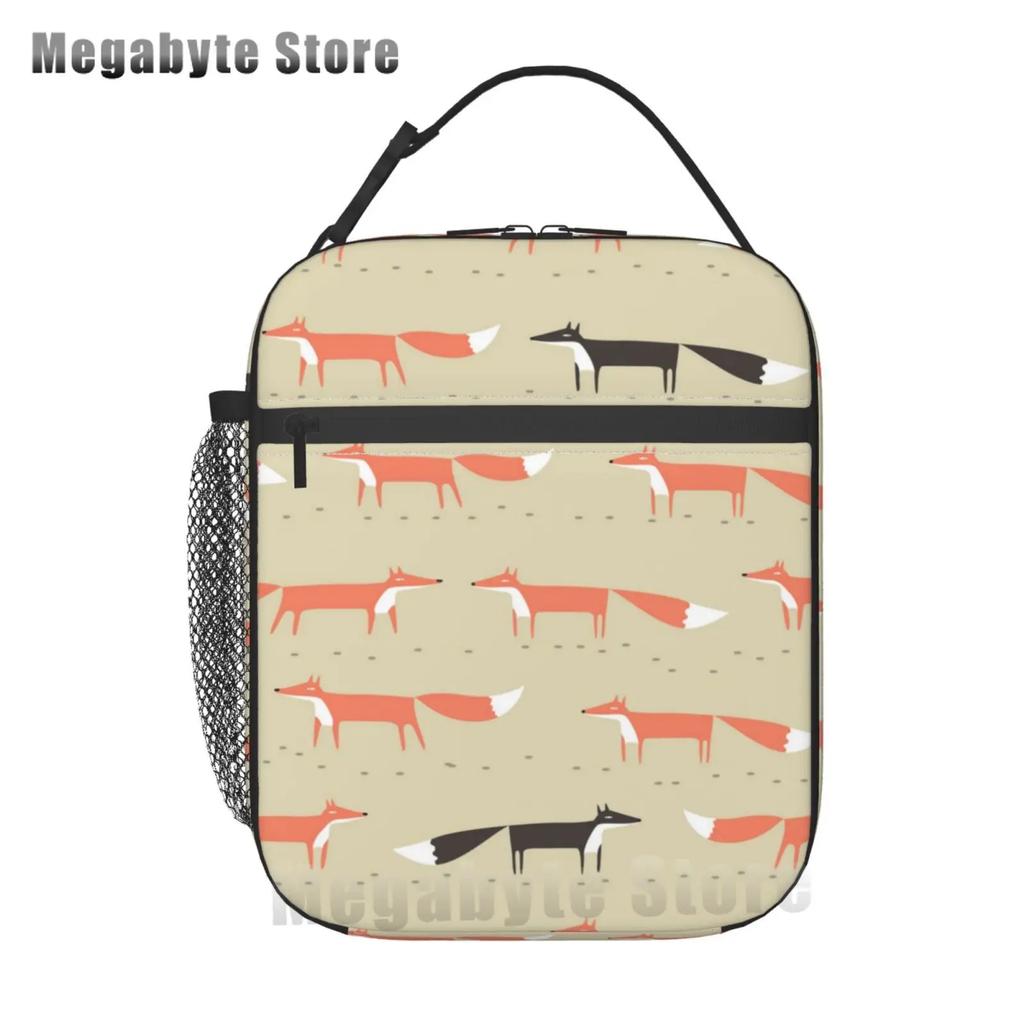 Foxes Autumn Fox Милый оранжевый многоразовый ланч-бокс для офиса, школы, пикника, пляжа, герметичная сумка-холодильник, сумка для ланча