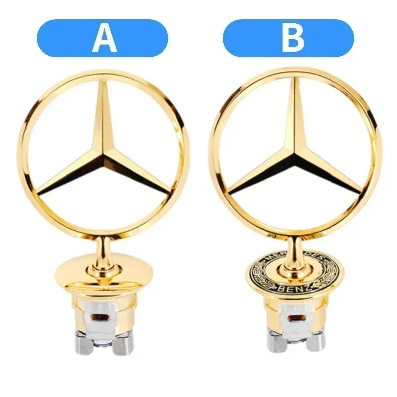 Автомобильная наклейка Новая 2025 Для Mercedes Benz 3D Металлическая эмблема-значок на капот автомобиля для Mercedes Benz W202 W203 W204 W205 W208 W2