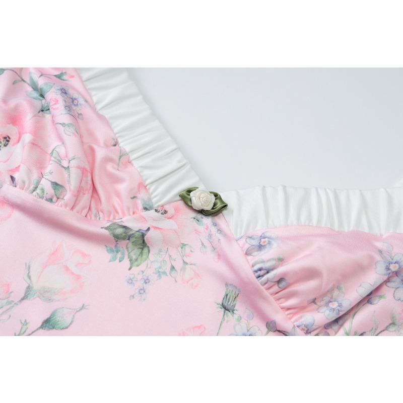 Женское плиссированное короткое платье с принтом и бретельками через шею, модное платье с цветочным принтом и запахом на бедрах