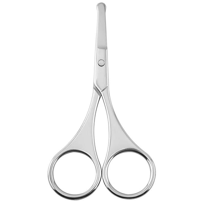 Косметические ножницы из нержавеющей стали: Круглые ножницы для удаления волос из носа, триммер для бровей, изогнутые заостренные ножницы для макияжа, маленькие ножницы для наклеек на веки.