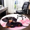 1pc Dachshund Pattern Office Round Rug, Non-slip, Soft and Durable Office Rug for Interior Decoration, Perfect for Office,Decoration yy260204015