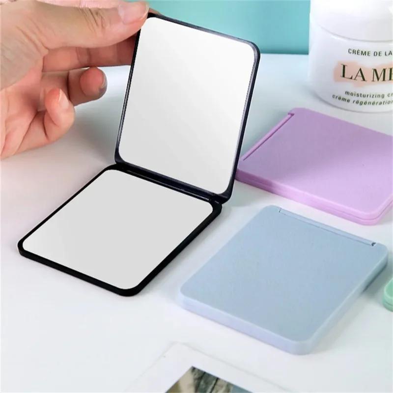 Mirror Foldable Makeup Mirror Portable Double-Sided Mirror Student Dormitory Desktop Small Gift Mini Pocket Mirror Home Decor