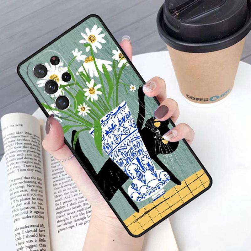 Черный кот Чехол для телефона Cover Для Samsung Galaxy S24 S25 Ultra S21 S22 Ultra S10E Note 10 Plus Note 20 FE S23