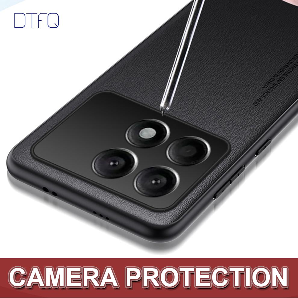 Чехол для POCO F6 Pro 5G Funda Shockproof Back Cover Leather Pattern Coque Роскошный кожаный чехол для Xiaomi POCO F6 Pro
