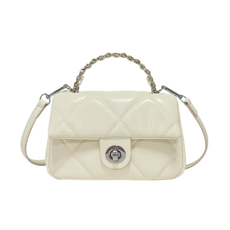 Портативная маленькая квадратная сумка 2025 новая маленькая сумка-мессенджер в модном иностранном стиле с маленьким ароматом, трендовая ромбовидная универсальная плечевая сумка для通勤