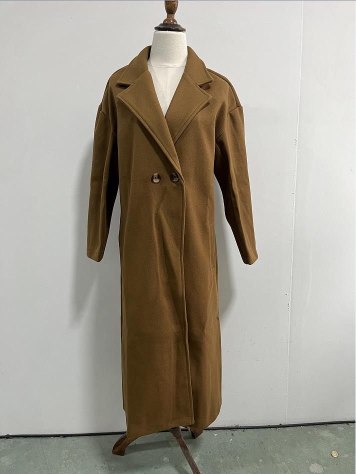 Зимнее многоцветное шерстяное пальто 2025 года Женская куртка - Европа и Америка