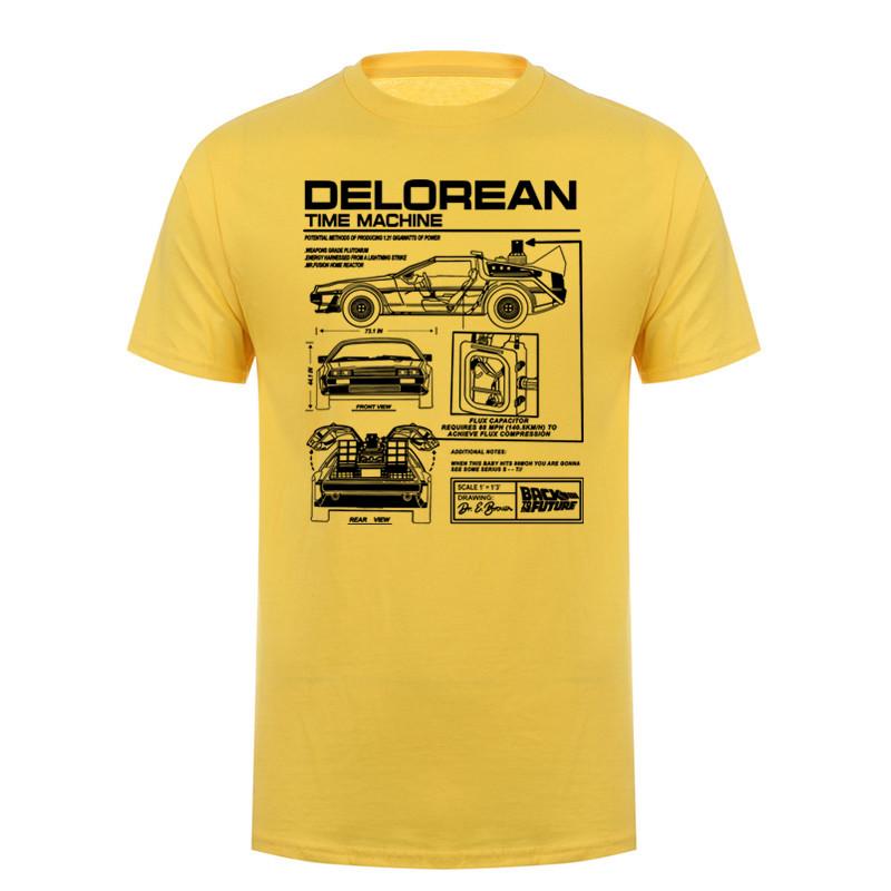 Back To The Future Delorean Schematic Tshirt Print Tshirt Unisex Cotton T Shirt Summer Hip Hop Tees Dz241