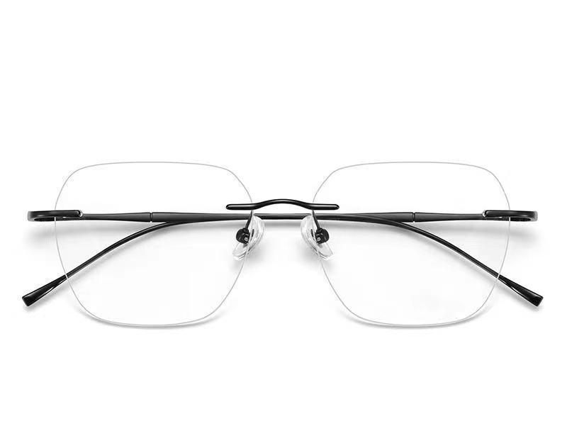 New fashion anti-blue light frameless cat eye women's models are thin and versatile, ultra-light metal frames can be matched