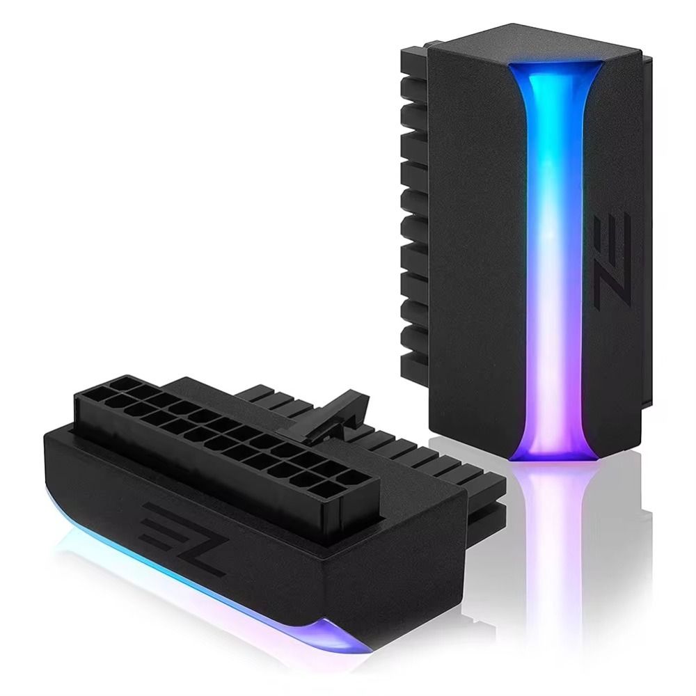 Mainboard ATX 24 Pin to 90 Degree ARGB Motherboard Power Supply Cable Power Plug Adapter  Desktop