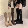 Fold the New Thick-soled Boots In Autumn and Winter, and Children Wear Thick Heels Over the Knee Knight Boots In Spring and Autumn.