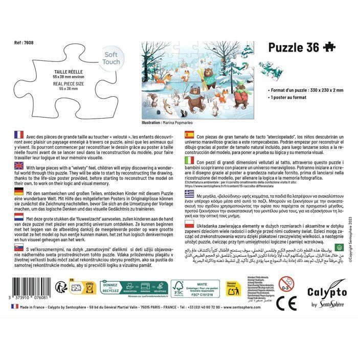 Puzzle - SENTOSPHERE - 36 pièces - Dans la neige - Toucher Soyeux - Impression 7 couleurs - Dès 4 ans