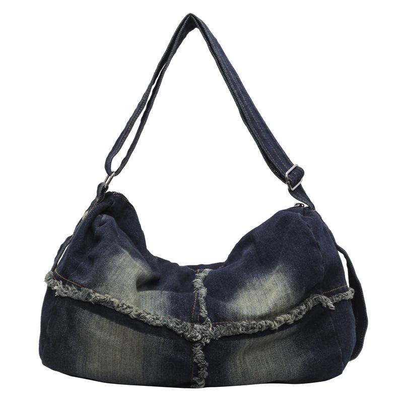 Большая джинсовая сумка-подушка Женская 2025 Новая Ретро Повседневная Сумка-тоут
