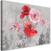 Canvas Print, Red Poppies On a Grey Meadow