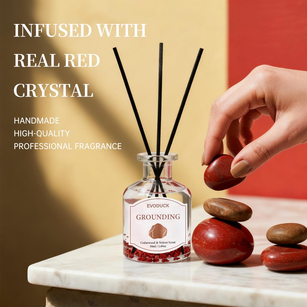 Flameless Reed Diffuser Set - Bottle With Essential Oil & Rattan Reeds | Car Air Freshener ,winter Christmas Gift,gift for Woman