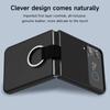 Genuine Cowhide Leather Phone Case for Samsung Galaxy Z Flip 3 Flip3 ZFlip3 Ring Lanyard Shockproof Separate Back Cover Shell