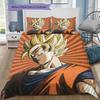 Dragon Ball Super Saiyan Goku Bedding Set, 1 Duvet Cover & 2 Pillowcases, Cozy Bedroom, Great Gift for Anime Fans