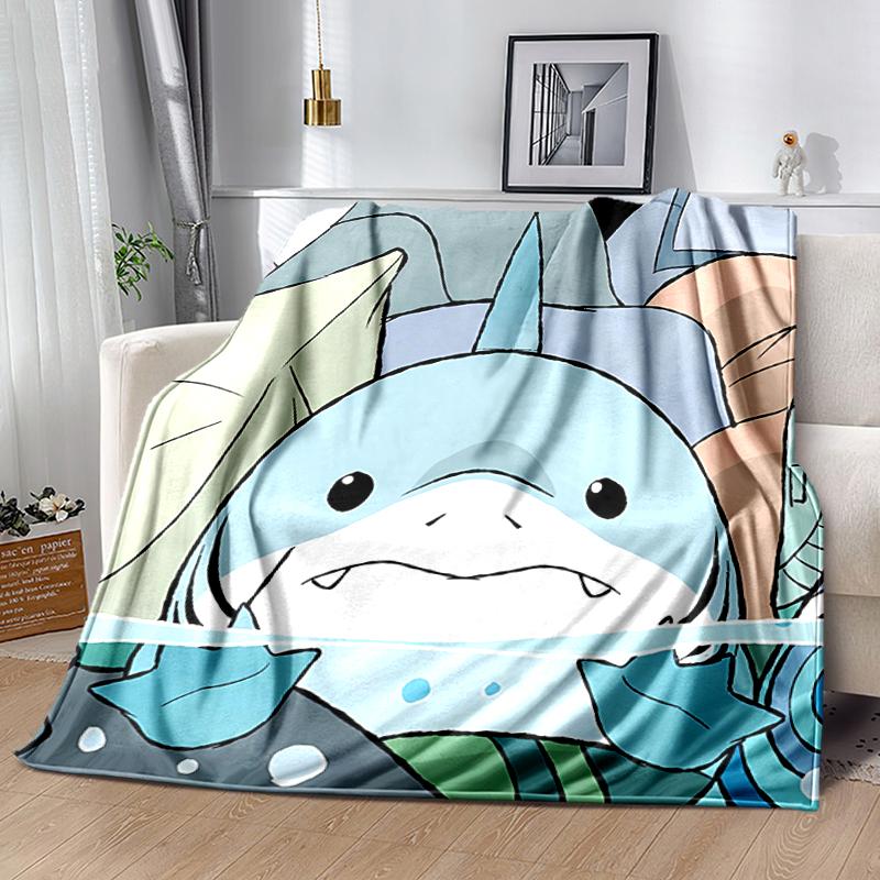 1pc Blanket Jeff the Land Shark1 Print Design, Lightweight Blanket for Sofa, Bed- Soft &Warm, Gift for All Seasons like Christmas, Halloween