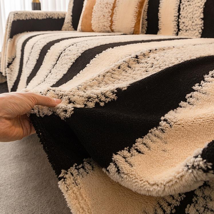 Защитный чехол для дивана, Винтажный плетеный удобный плед для дивана, Подходит для домашних животных, Противоскользящая защита, Роскошный толстый бархатный чехол для дивана