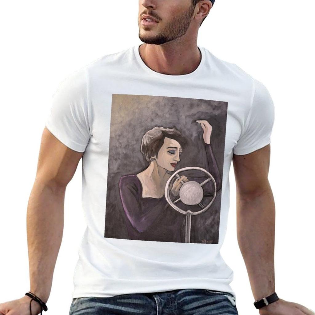 Edith Piaf TShirt Outdoor Work Short Sleeve Top