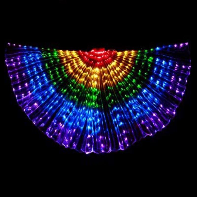 Multicolor LED Light-Up Gold Wings for Adult Belly Dance & Stage Performance