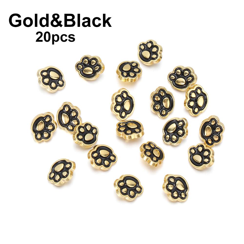 20pcs 8mm Cat Paw Pattern Craft Mini Buttons Clothing Sewing Buckle DIY Doll Clothes Metal Buckles