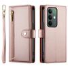 Для Realme C85 5G Кожаный чехол-кошелек с карманом на молнии и ремешками