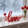 Red Love Letter Sign Blocks Tabletop Table Centerpiece Decor for Hotel Dining Room Office Party Wedding Valentines Decorations